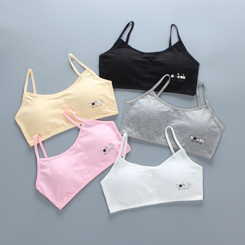 2 Stuks Meisjes Zachte Beha Tiener Katoen Meisjes Beha Ondergoed Kids Sport Beha Non Verstelbare Bh Kid Naadloze Kleding