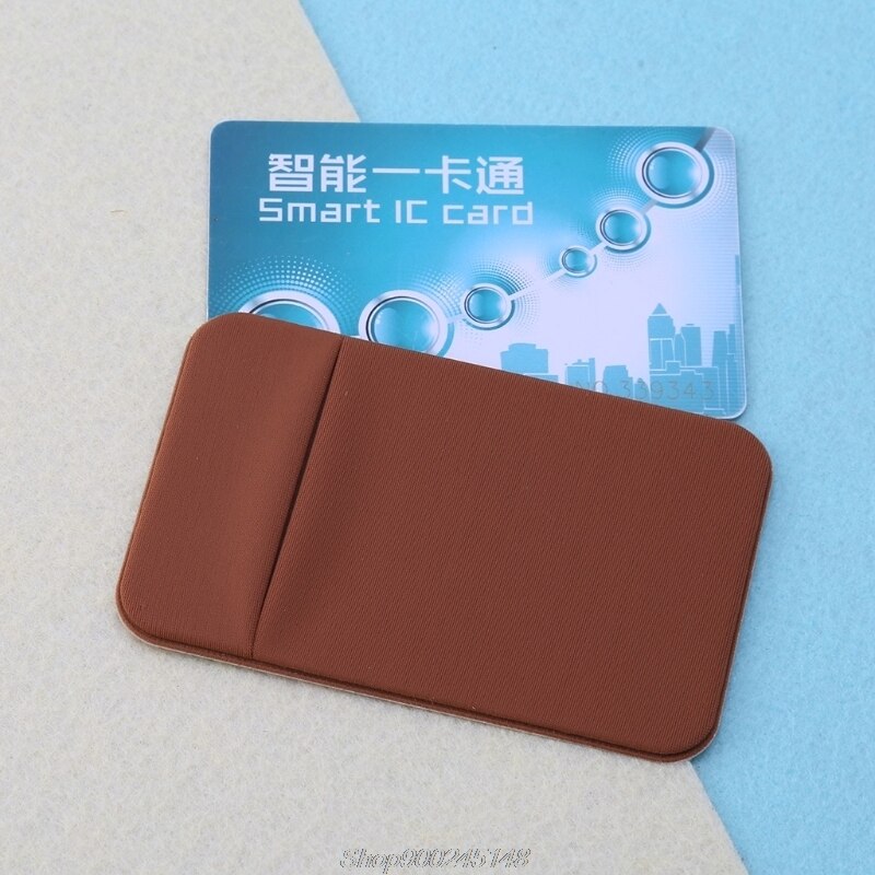 Mobile Phone Credit Card Wallet Holder Pocket Stick-On Adhesive Elastic Tool S01 20