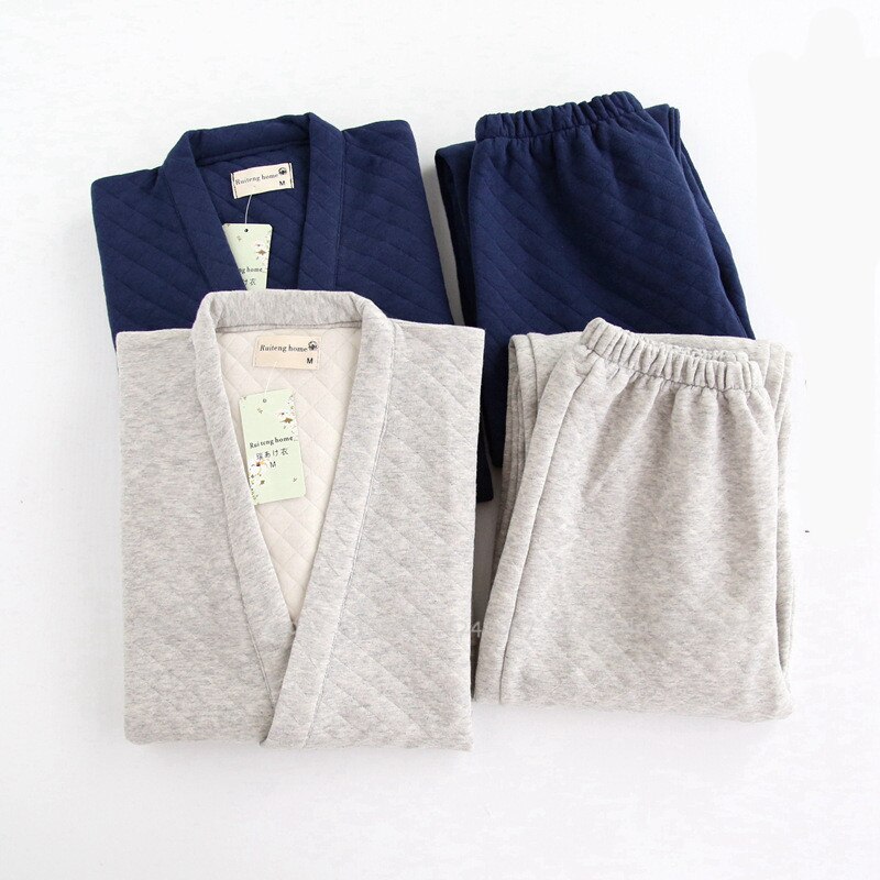 Japanilainen yukata kimono obi sauna kylpylä kylpytakki talvi yöasut miehet pyjamat set puku haori neuletakit housut yöpaita pyjamat