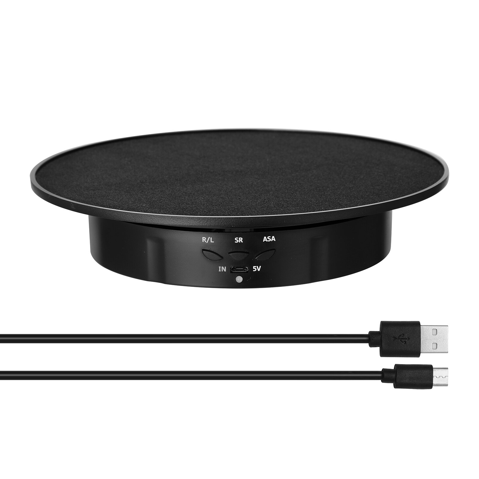 360 Degree Electric Rotating Turntable Display Stand for Video Photography Props Speed Adjustable Display Turntable: black with suede