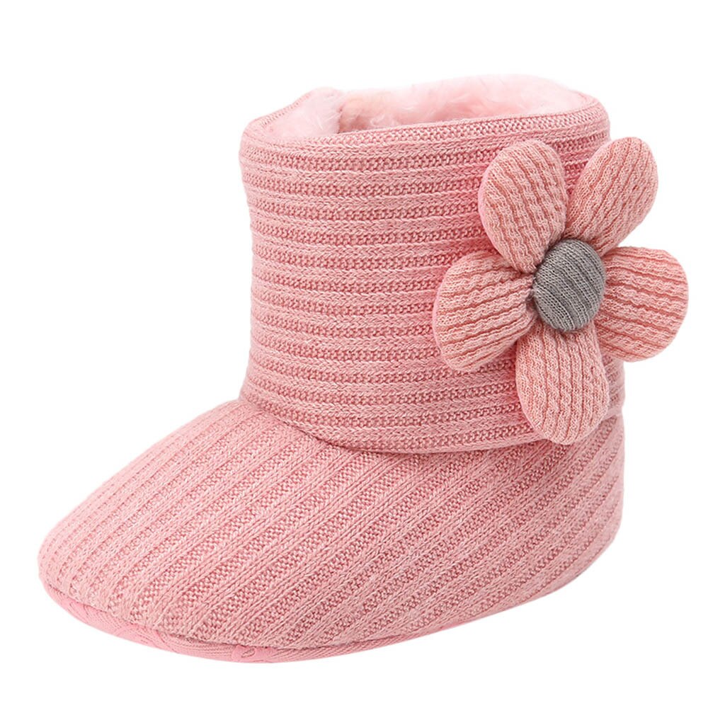 Baby Girl Keep Warm Plush Soft Snow Boots Soft Crib Shoes kids shoes детская обувь обувь детская Soft Sole Causal Shoes#E20: Pink / 5.5