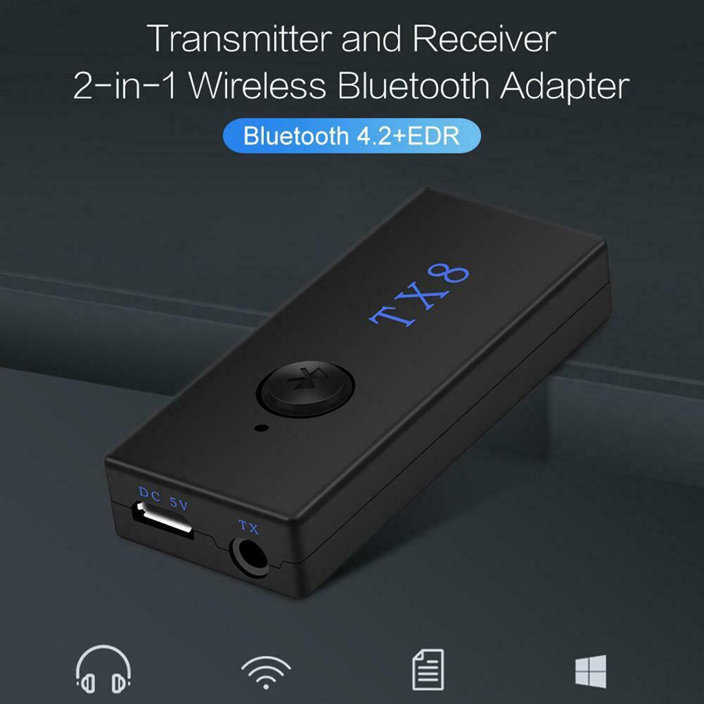 Bluetooth 4.2 BLS-TX8 3.5mm Audio Music Transmitter Stereo Adapter For TV PC MP3 Home Theater Transmission Adapter