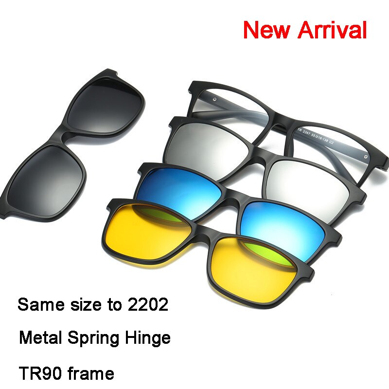 Lunettes de soleil polarisées en plastique TR90, monture Flexible pour la conduite de nuit, 4 pièces