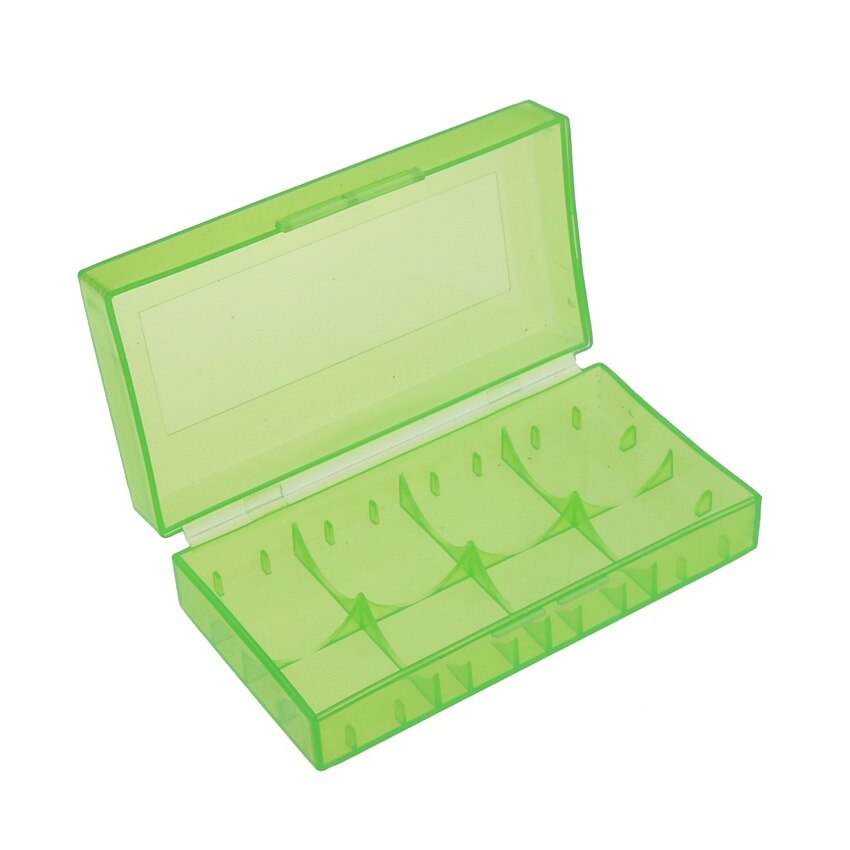 50 Stks/partij 18650 Batterij Case Plastic Transparante Harde 2 Slots Batterij Box Case Houder Opbergdoos: F-green
