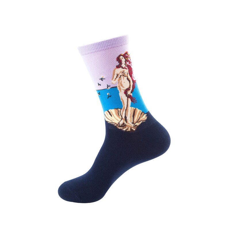 Calcetines deportivos Unisex Retro Van Gogh para hombre y mujer, calcetín divertido, pintura al óleo, arte nocturno estrellado renacentista moderno, 1 par: 12