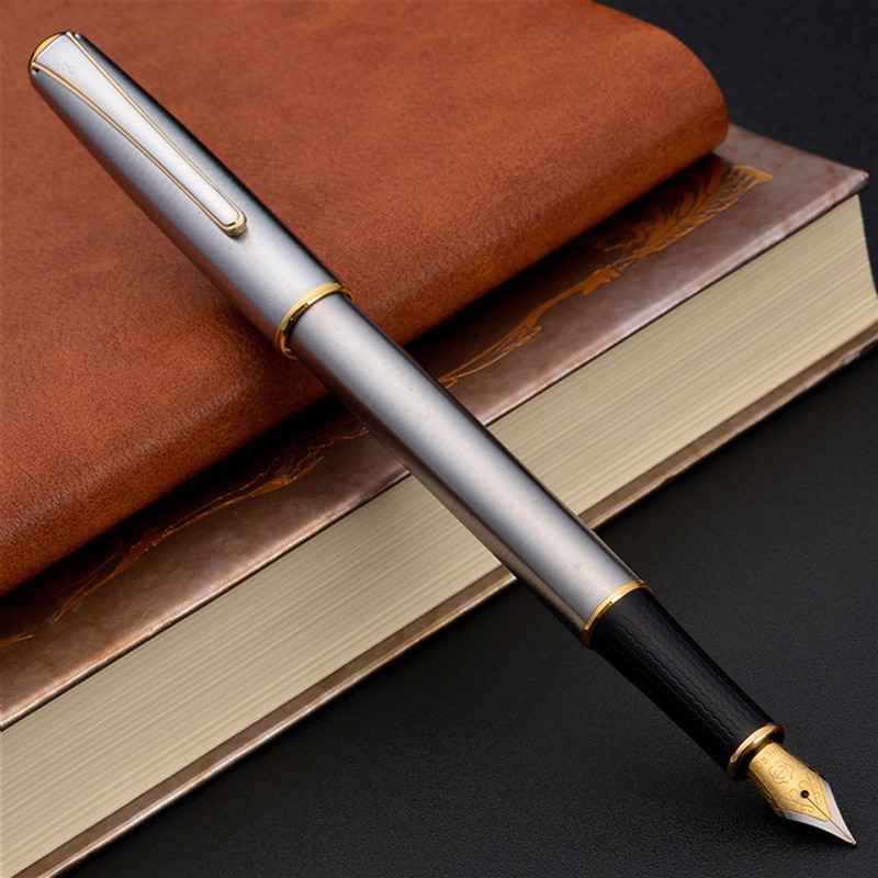 Hero 704 Metal Ink Fountain Pen Silver Plated Luxury Signature Writing Pen Buy 2 Pens Send