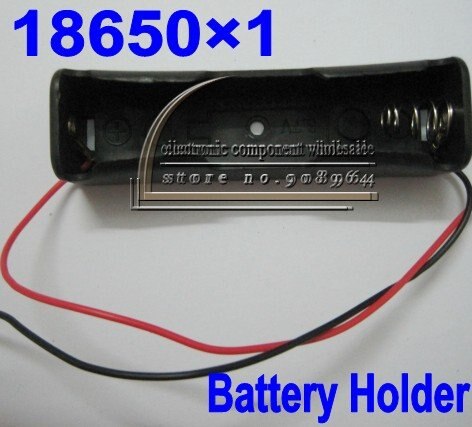 30 stks Plastic Batterij Storage Case Box Houder voor 1x18650 Zwart met 6 "Wire Leads