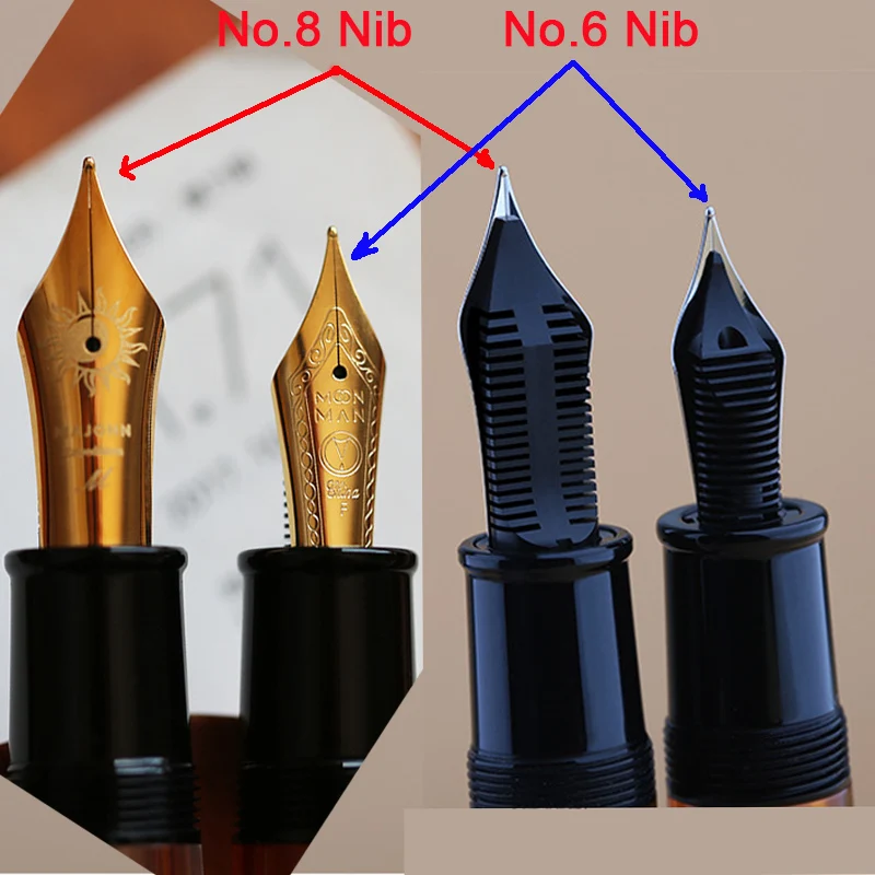 MAJOHN P139 Hemingway pluma estilográfica de pistón grande No.6/8 EF/F/M Nib bolígrafos de escritura de resina Retro clásicos chapados en oro