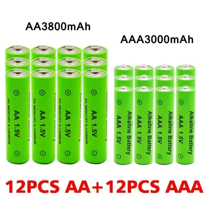 Aa- og aaa-batterier, 1.5v oppladbare batterier, 3000 mah alkalisk batteri for fjernkontrollmus, datamaskiner, lekeklokker: Rosa