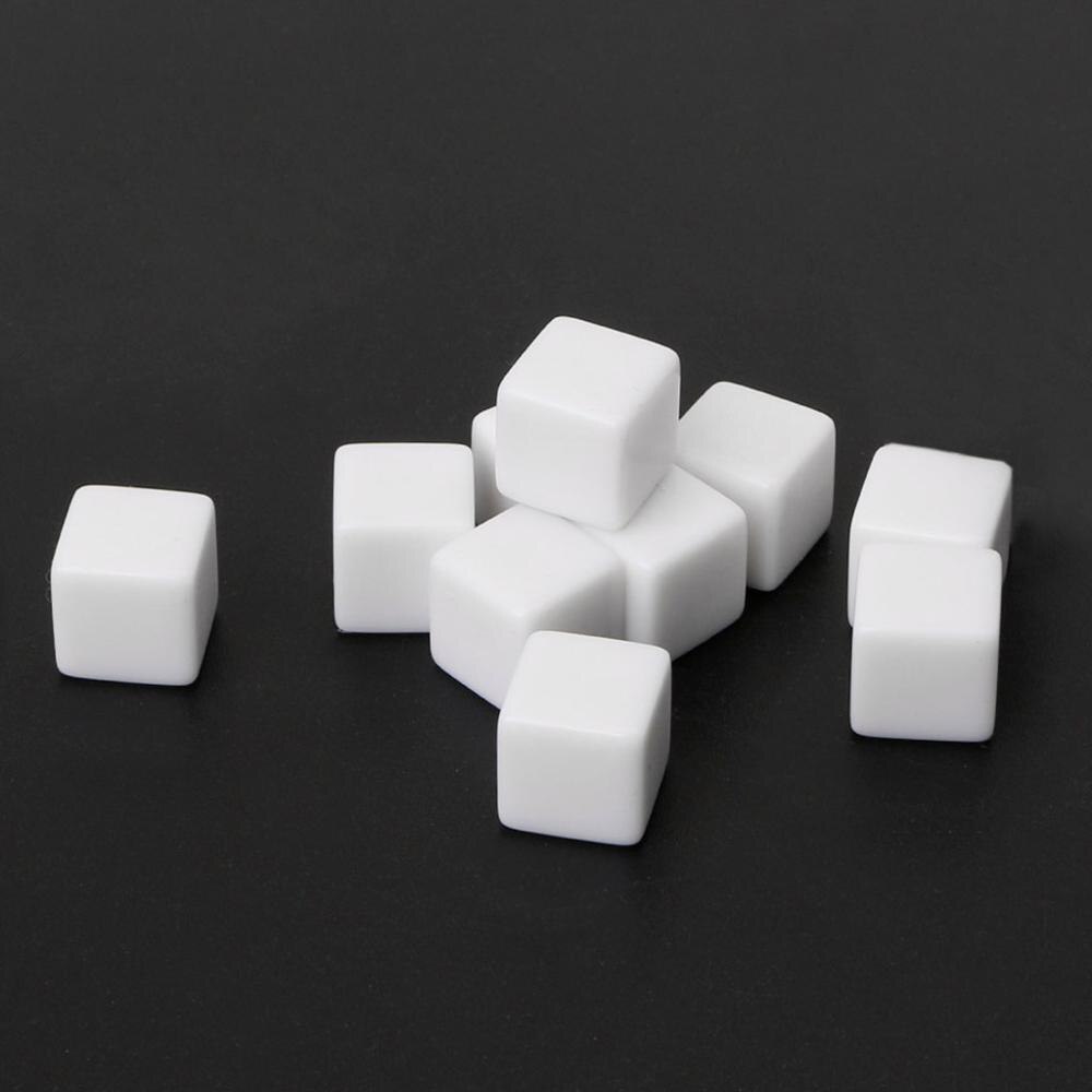 10 Uds D6 dados 12mm dados de Mesa seis lados en blanco para juegos de rol Juguetes