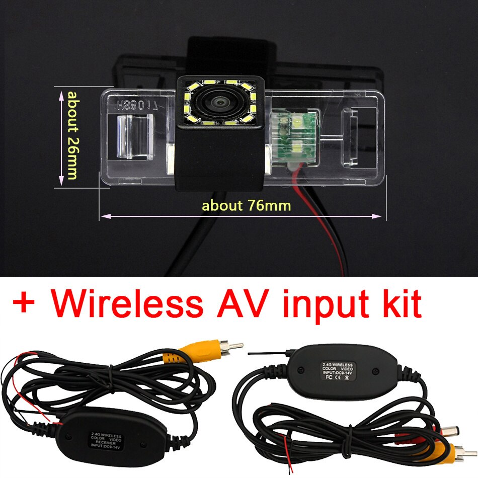 170° AHD 1080P Special Vehicle Rear View Reverse Camera for Nissan Note Tone E11 Geely Vision X6 Emgrand X7 LIFAN X50 X60 Car: 12led Wireless
