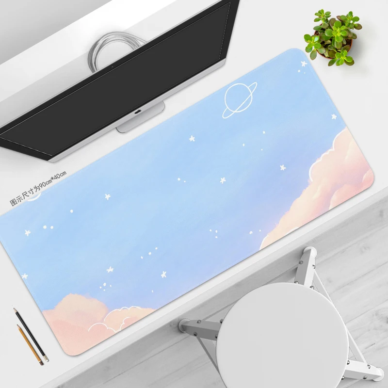 Pink Sky Cloth Mouse Pad Extra Large Cute Female Office Computer Deskmat Student Table Cushion Keyboard Rug Writing Desk Carpet: XXS / BROWN