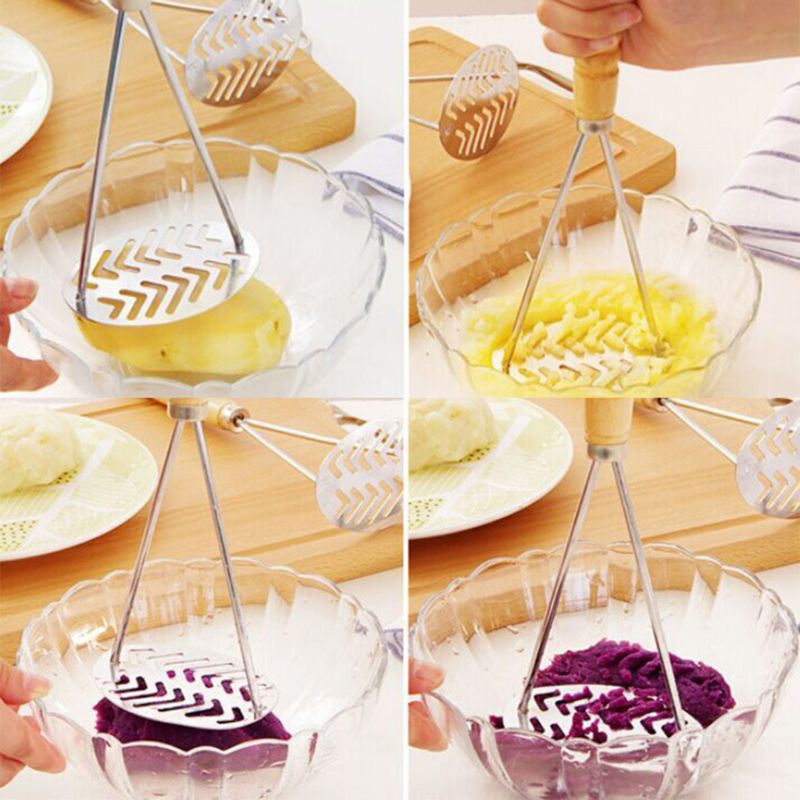 Stainless Steel Mesh Shape Potatoes Masher Mash Tool Kitchen Supply H37F