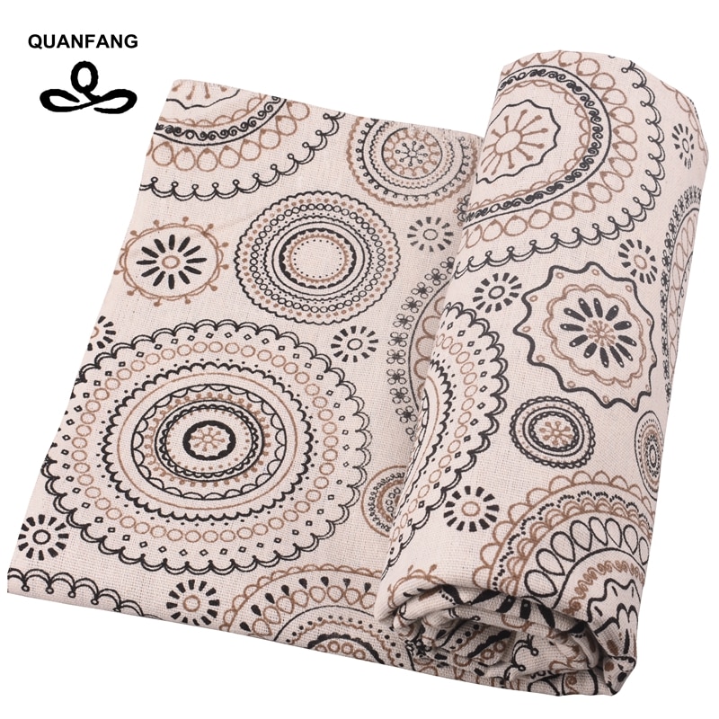 QUANFANG circular pattern, printed cotton quilted quilting, sewing, DIY, sofa/table, fabric furniture half meter