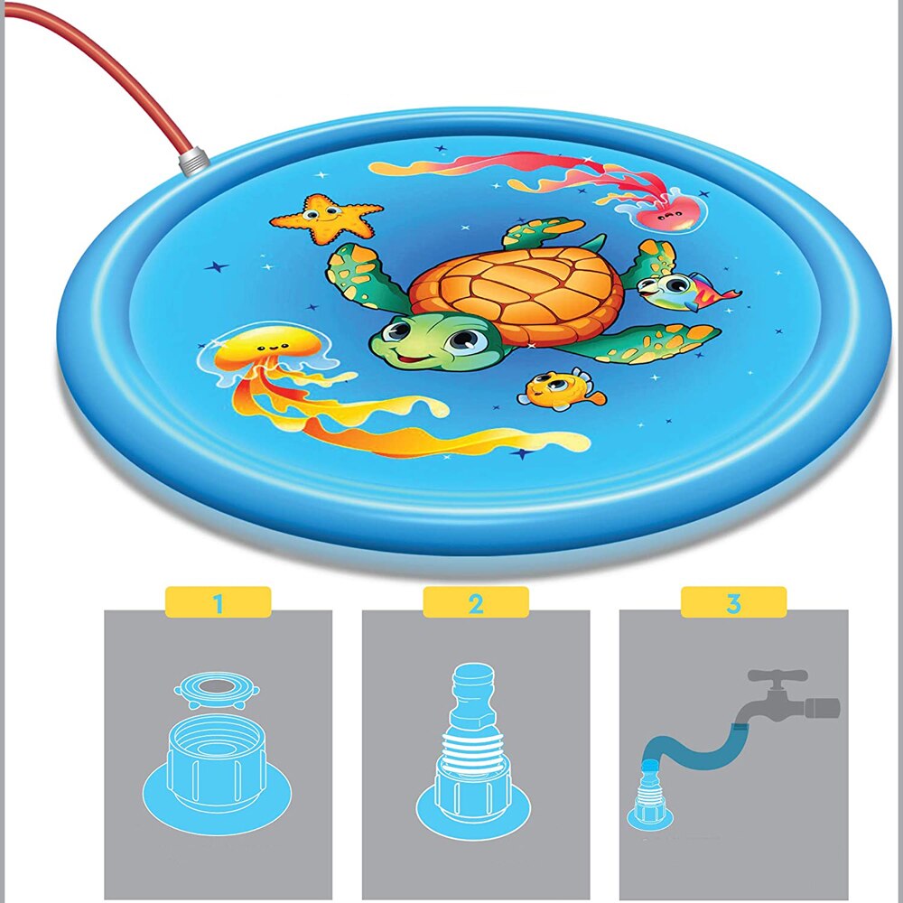 Colchoneta de Chorros Agua para Niños Hinchable Piscina Bebés Alfombra de Juegos