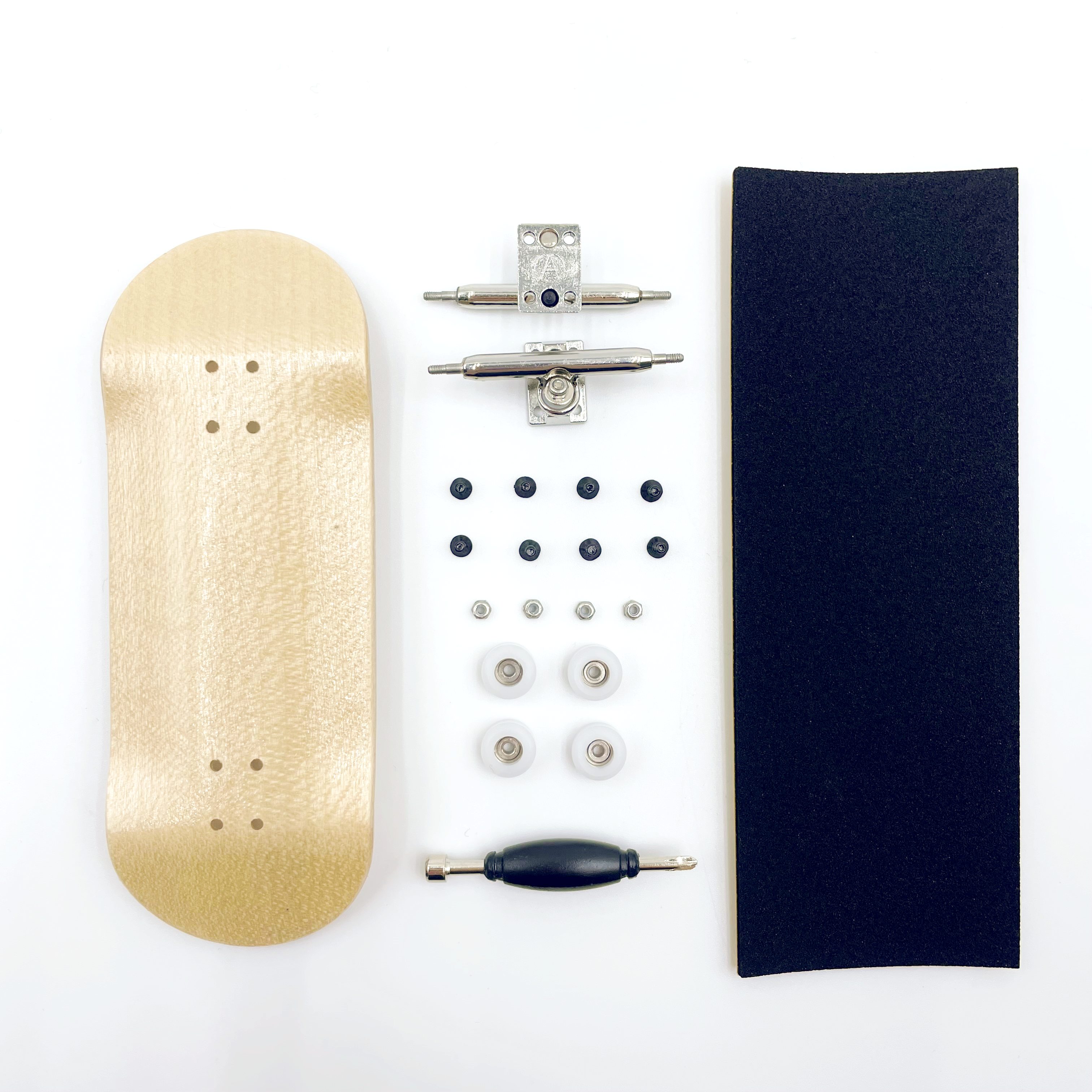 34mm Complete Fingerboard Handmade Deck Single Axle Truck CNC Bearing Wheels: Clear