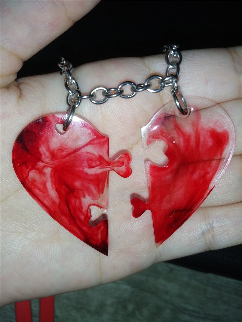 * Mijn Hart Is Bloeden * Stukken Van Liefde Creatieve Punk Ketting