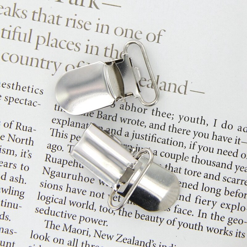 20 X Braces Clips Strap Hooks 20 Mm Silver Coloured