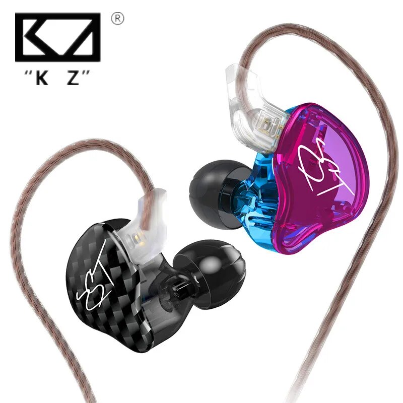 KZ ZST-auriculares intrauditivos con Cable desmontable, cascos con cancelación de ruido, HiFi, música, deporte, juego, teléfono