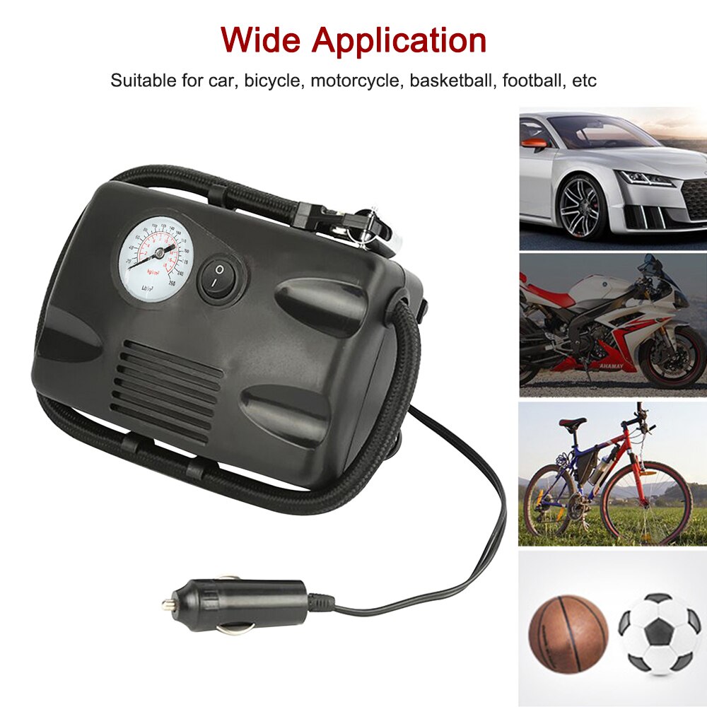DC 12V Portable Air Compressor 260PSI Tire Inflator Pump for Car Bicycle Motorcycle Accessories