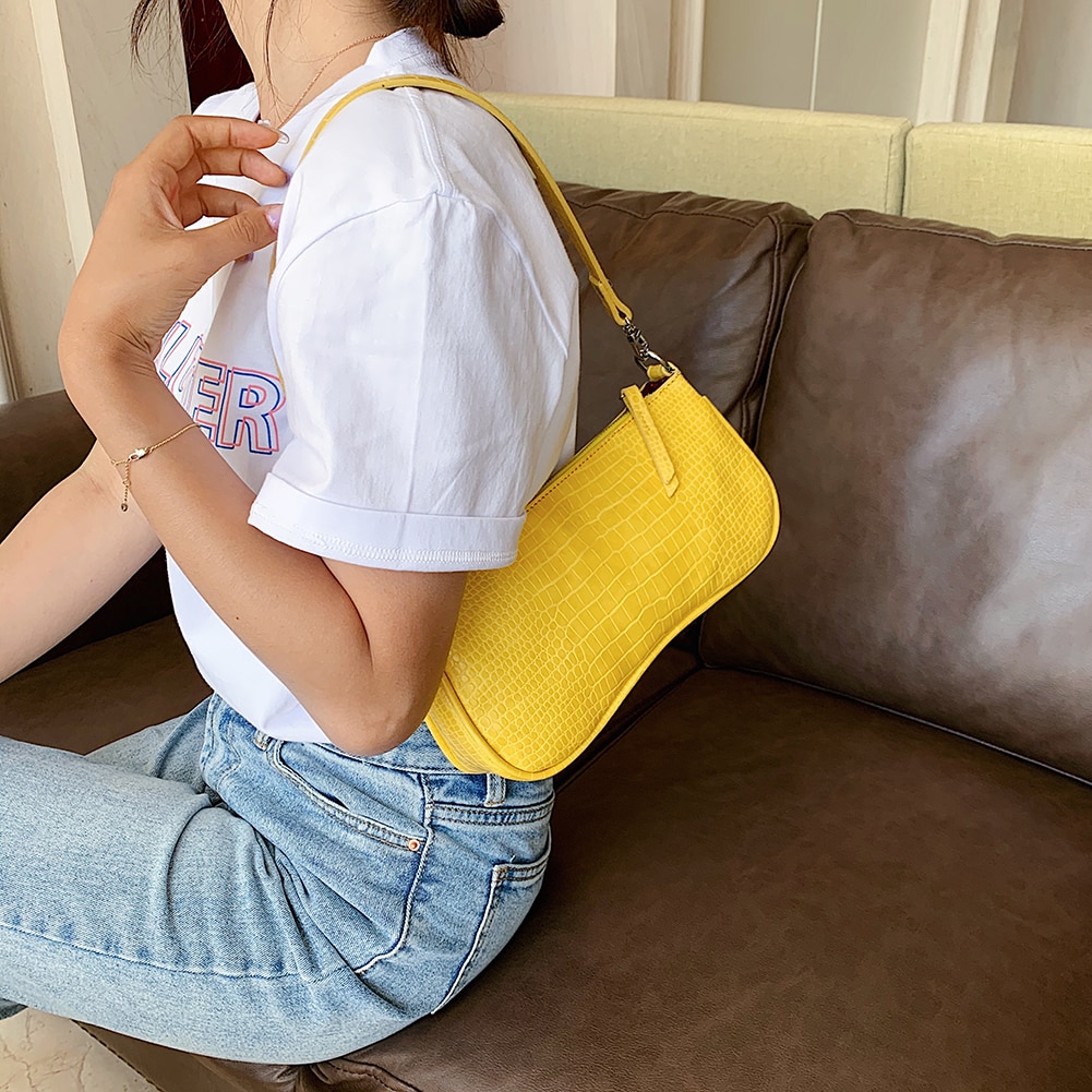 Kvinnor messenger bag retro krokodil mönster väska delad pu läder axel handväska kvinnlig handväska väska sadelväska läder väska