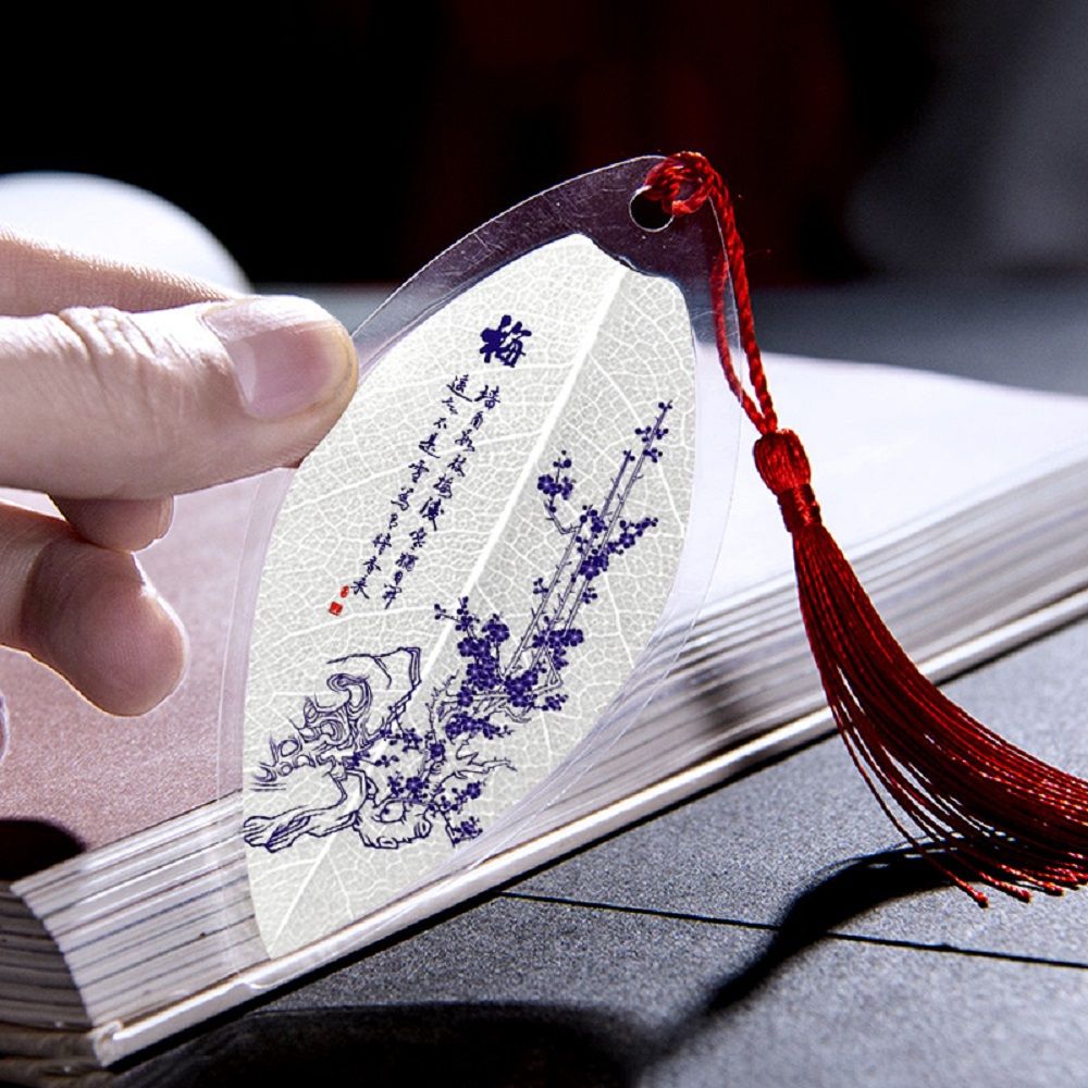1PC Chinese Style Retro Leaf Vein Bookmark Mini Label Book Indexes Office Student Stationery Reading Bookmark: style11