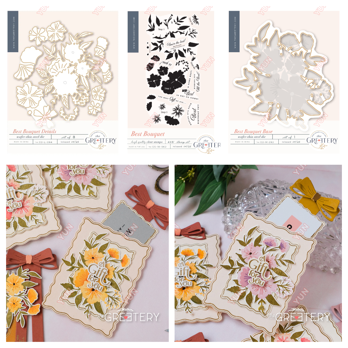 Gratulationsmalsstempler stencil drømme og planer sløjfe bogmærke stjernestemplet buket sødeste rammer gør-det-selv scrapbooking kort lav: Grå