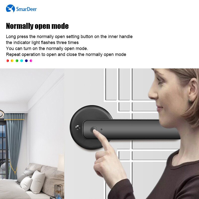 SmarDeer serratura elettronica per impronte digitali per impronte digitali biometriche di sicurezza maniglia accorto serratura per porta casa/Hotel/ufficio