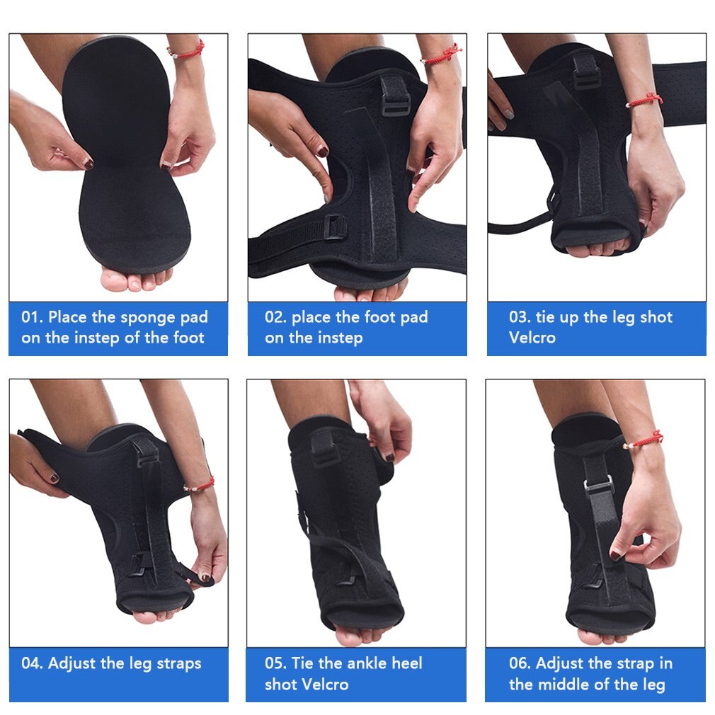 Adjustable Plantar Fasciitis Night Foot Splint Orthotic Brace Elastic Dorsal Night Splint With Massage ball For Men Women