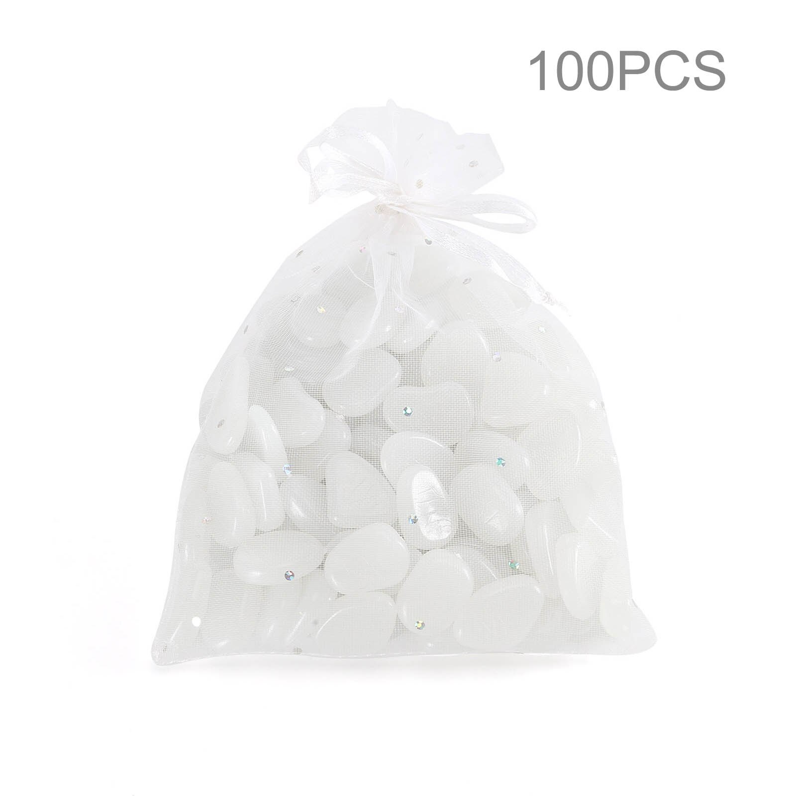 100Pcs Garden Luminous Glowing Stone Pebble Glow in the Dark Garden Glow Stones Rocks for Walkways Garden Path Patio Lawn Decor: White