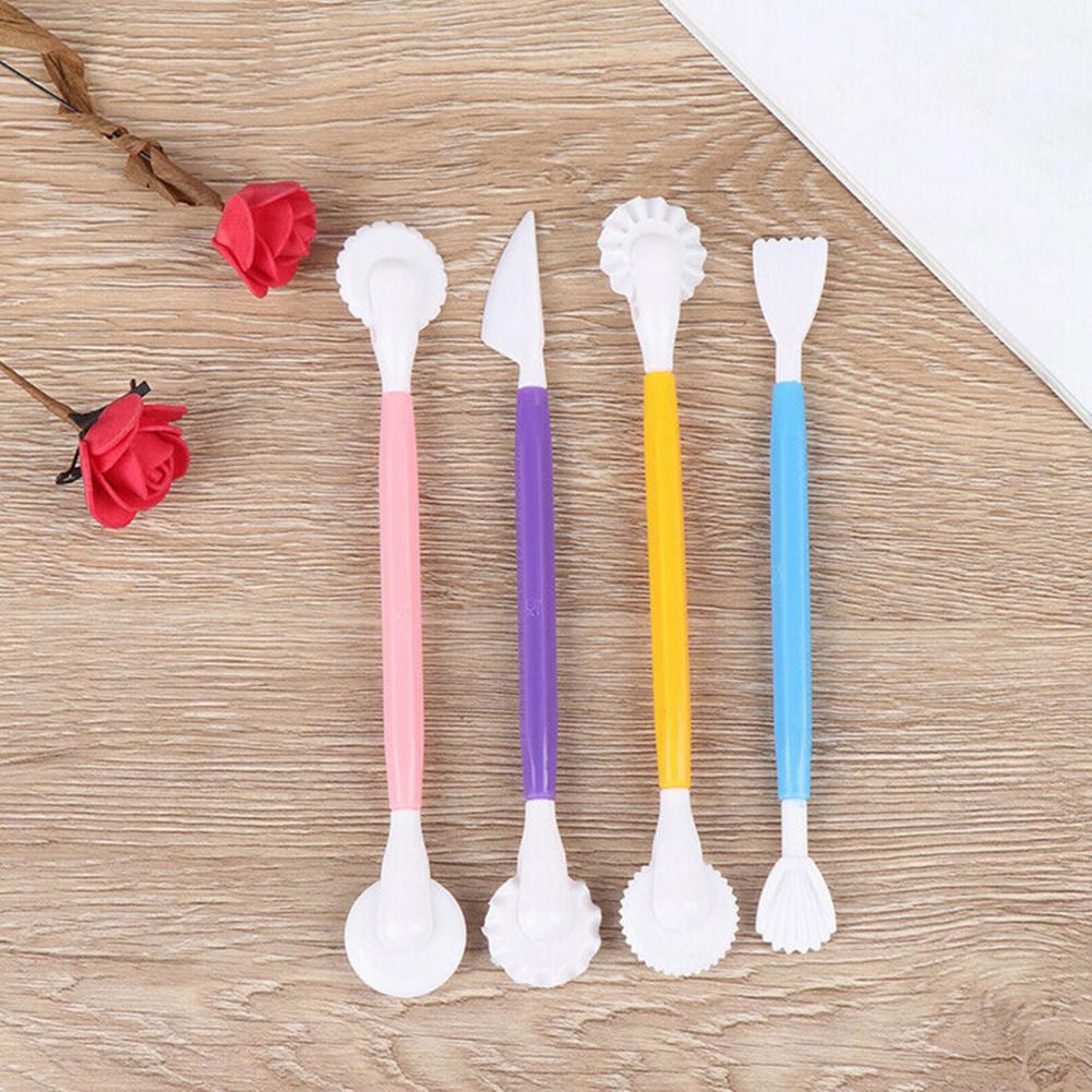4 Pcs Pastry Carving Cutter Fondant Cake Sugar Craft Modelling Gereedschap Klei Bakvormen Fondant Decorating Tool Mode