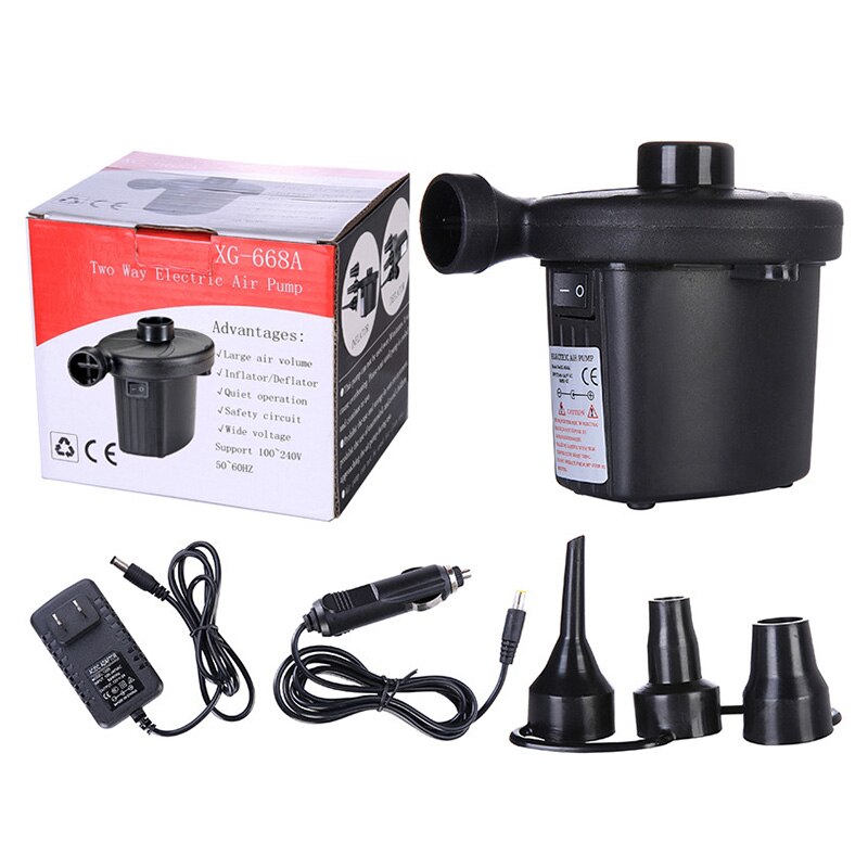 Portable Electric Air Pump Quick-Fill Deflate Pumps Car Kayaks Inflator: Black