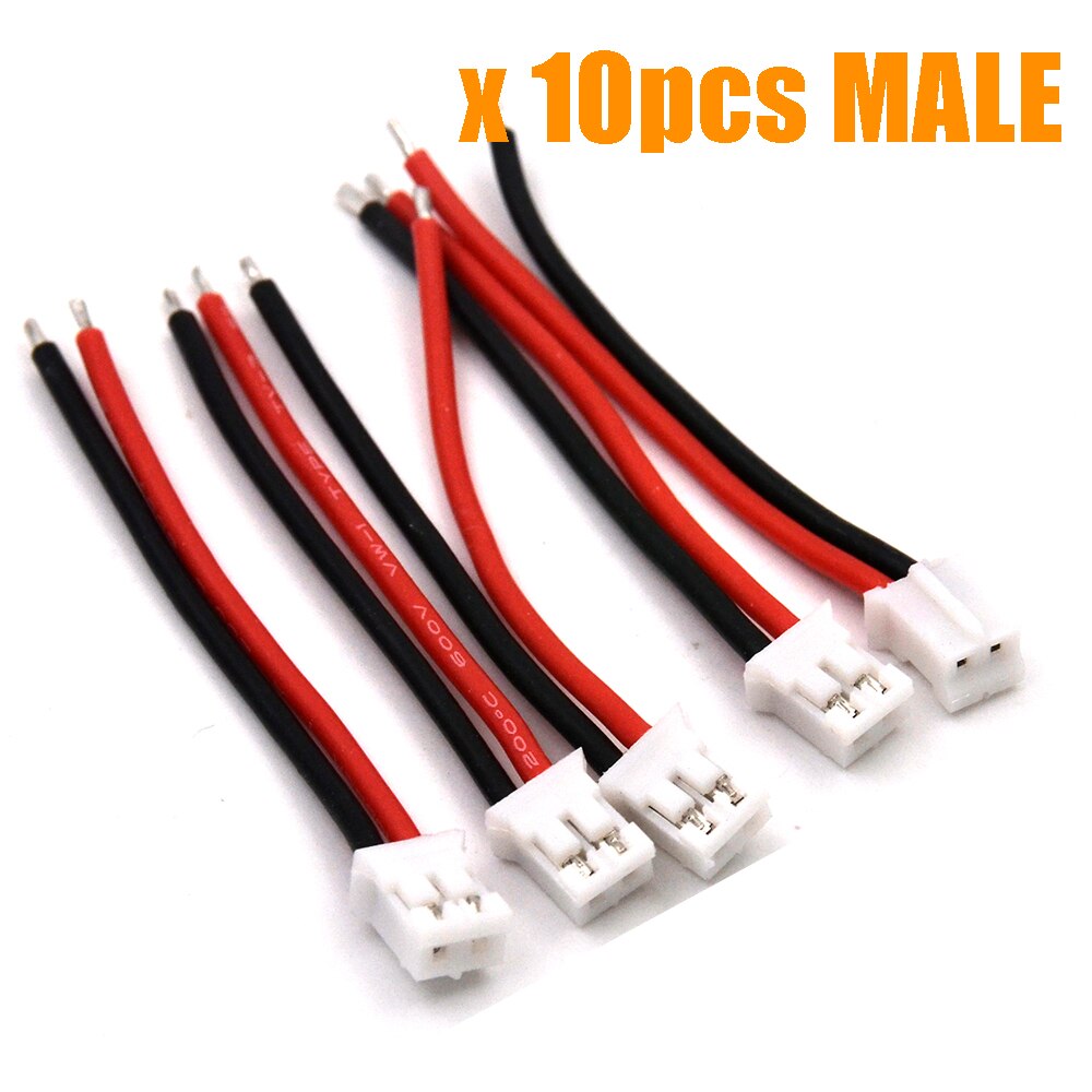 10pcs 50mm 24AWG Upgraded Tiny Whoop JST-PH 2.0 Female/MAle Plug Silicone Cable for UR65 US65 UK65 Beta65: 10PCS MALE