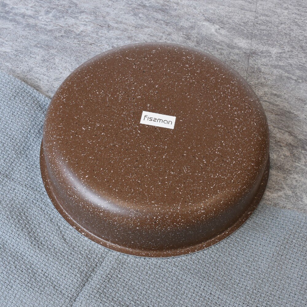 FISSMAN-Sartenes para pasteles de 9,5 pulgadas, bandeja antiadherente con revestimiento de mármol, de aluminio, para hornear, DIY