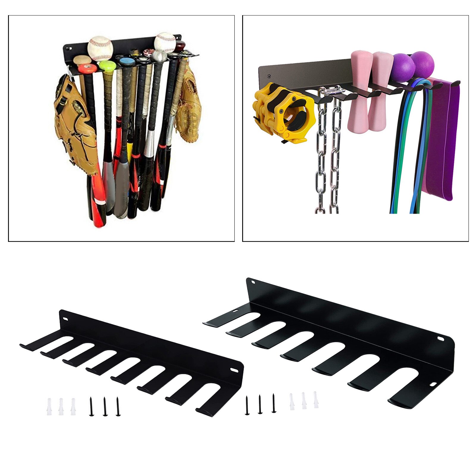 Metal Bat Storage Rack Wall-mounted Baseball Display Holder Ball Claw Wall Hung Baseball Storage Rack Balls Display