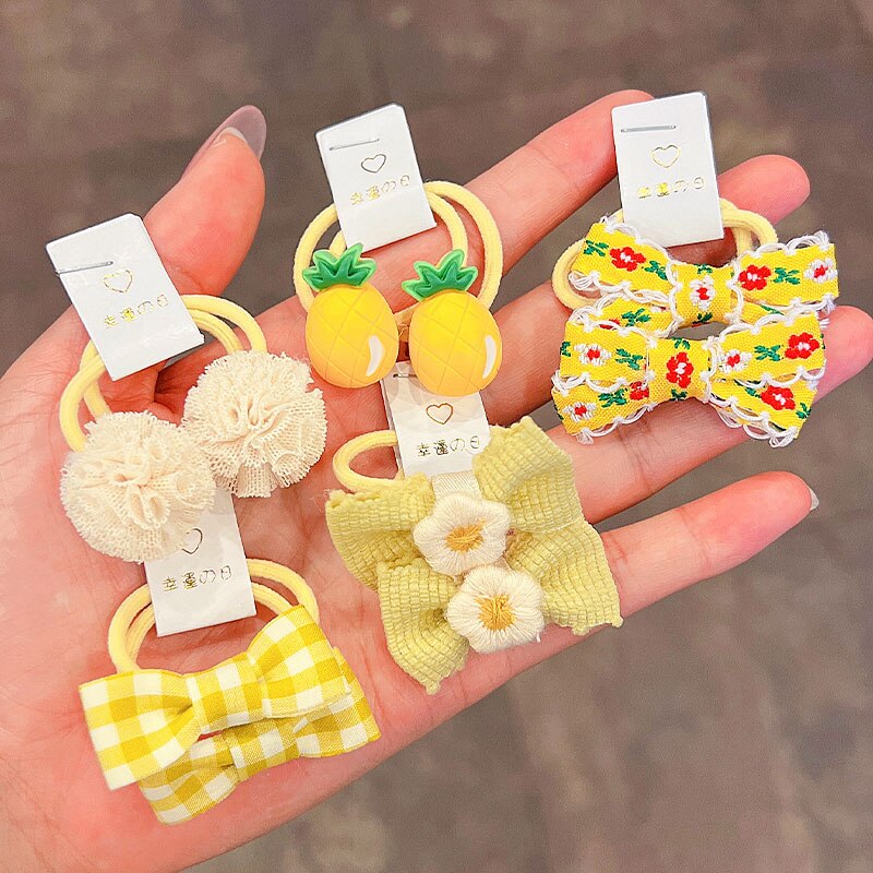 Meninas laço de cabelo de náilon colorido elástico faixas de cabelo crianças miúdo rabo de cavalo titular bandas de borracha scrunchies bandana acessórios de cabelo