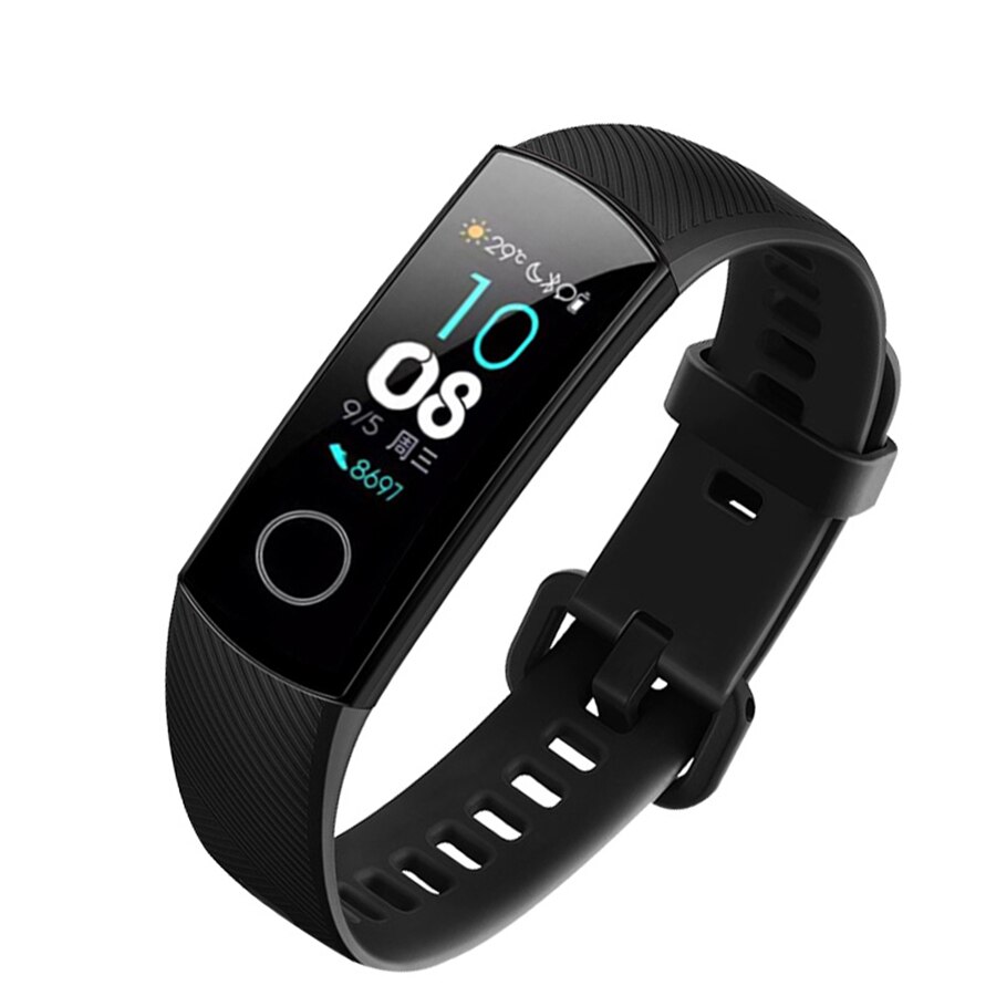 Pulseira de silicone para huawei honor band 4, cinta de relógio de silicone para huawei honor band 4 e 5 de filme de versão padronizado, acessório de pulseira esportiva acessório