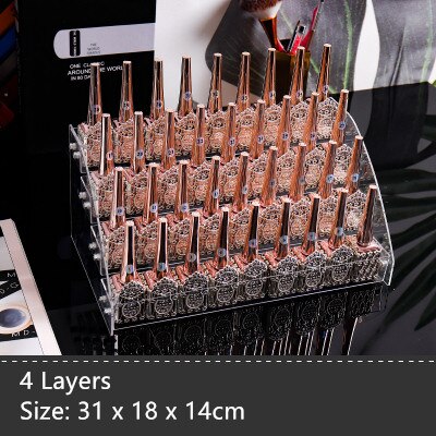 Multi-Lagen Nagellak Display Rack Acryl Nagellak Houder Cosmetische Lippenstift Organizer Manicure Hulpmiddel Opbergdoos: 4Layers