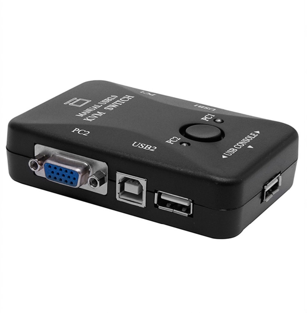 Handleiding 2 Port USB 2.0 KVM VGA Switch Box voor 2 PC Printer Muis Toetsenbord Monitor C26