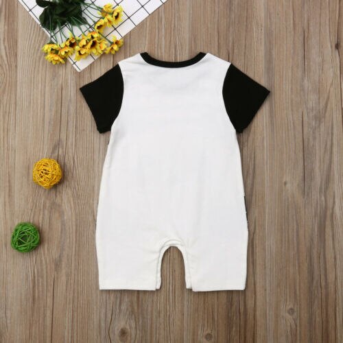 Baby Jongens Meisjes Cartoon Gestreepte Panda Print Romper Jumpsuit Totale Outfits