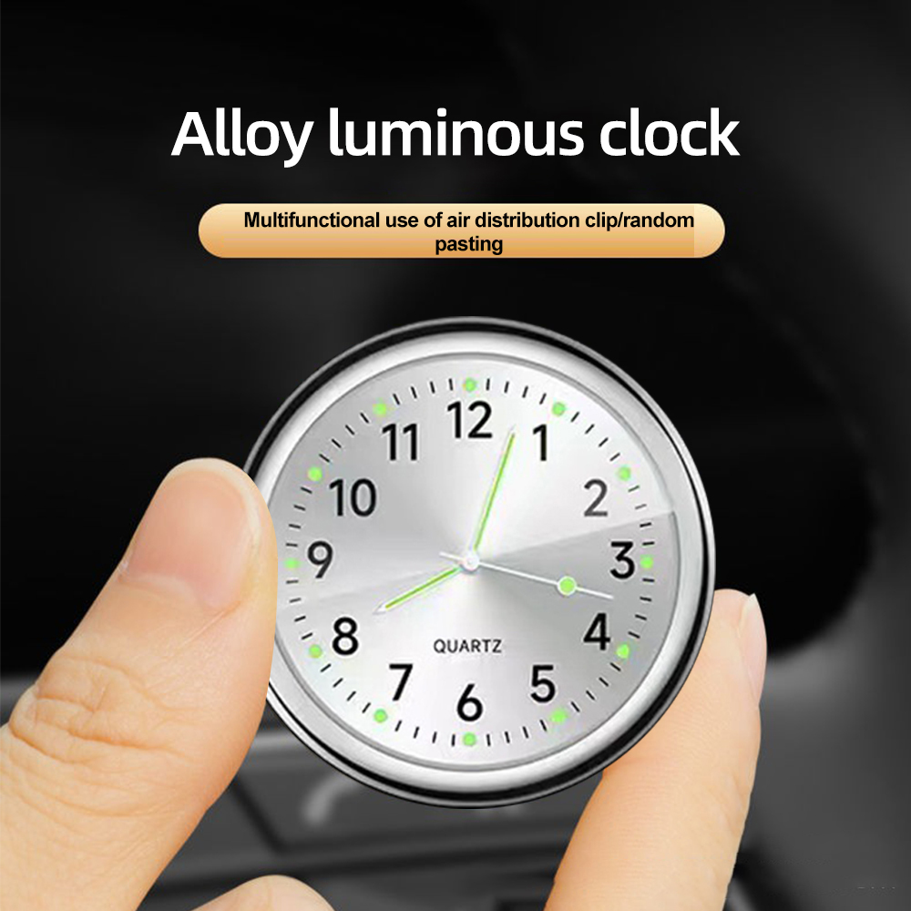 Reloj luminoso de calibre automático, Mini reloj de cuarzo resistente al agua con ventilación de aire para coche con Clip, reloj de salida de aire para accesorios de estilismo para coche