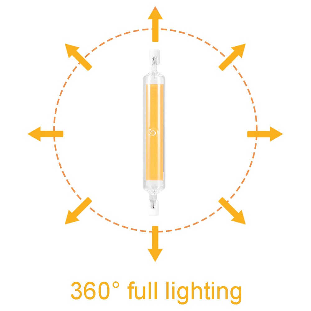 2 Pcs Dimmable Mini R7S COB LED Lamp Bulb Glass Tube For Replace Halogen Light Spot Light AC 110V 220V 5W 10W Energy Saving
