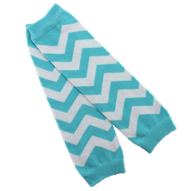 1 Pair Christmas Chevron Zig Zag Cotton Baby Leg Warmers For Girls 11Colors: 6 Turquoise