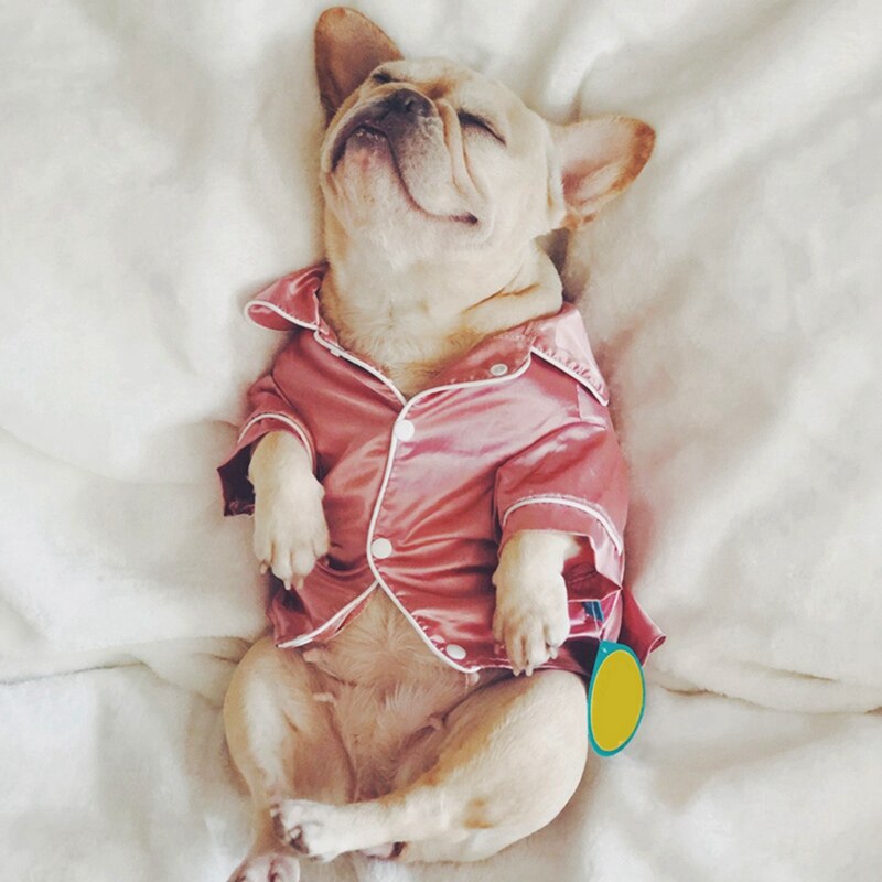 Pet Dog Pajamas Soft Silk French Bulldog Pajamas Pet Coat Clothing For Small Dogs Shih Tzu Puppy Cat Clothes Pets Clothing