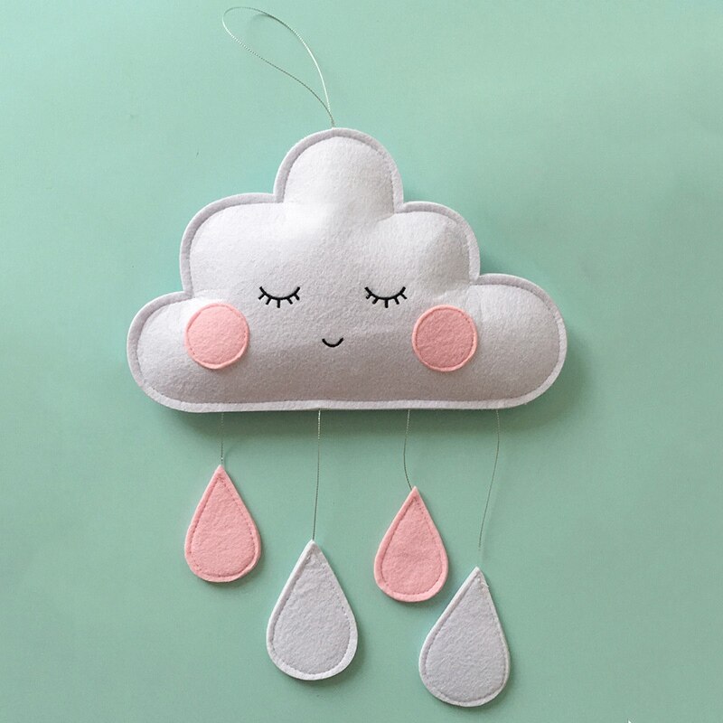 Décor de crèche en feutre, nuage de pluie, mignon, Style nordique, décoration de chambre d'enfants, accessoires Photo de bébé, décoration murale pour la maison,: S4     nursery decor
