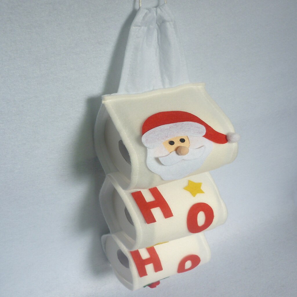 Christmas Santa Claus Toilet Roll Paper Holder Xmas Tissue Cover Storage Bathroom Accessories for Home Office Shop Hotel