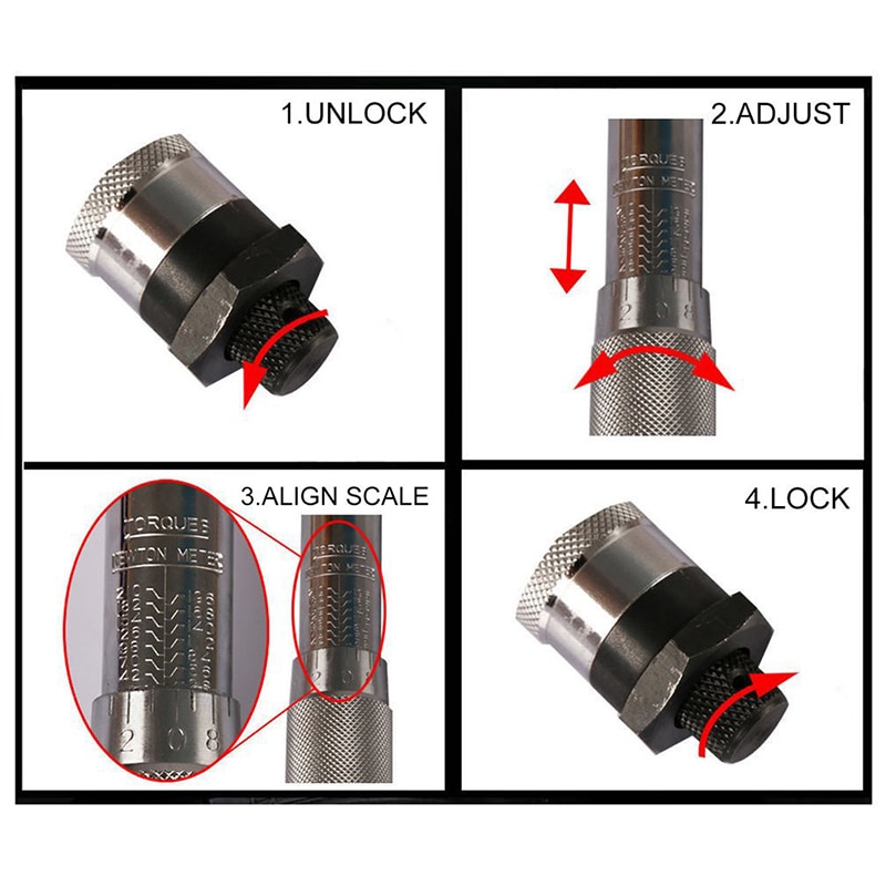 1/4 llave de Torque de 5-25 Nm de dos vías para mecanismo preciso llave de mano torsiómetro preestablecido de trinquete