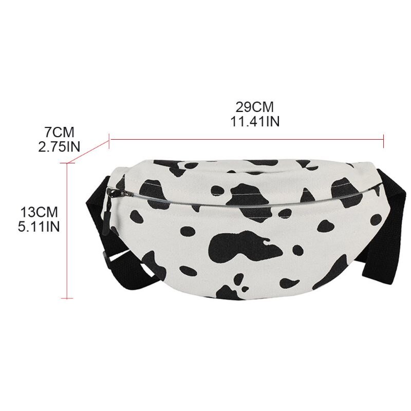 Kvinder ko print talje fanny pack bælte pose rejse hofte bum skulder taske pung taske