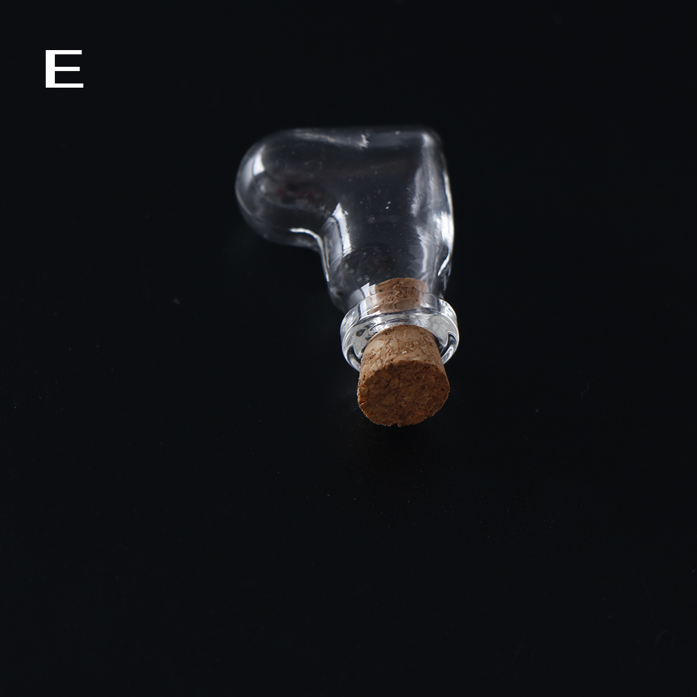 10 formen Mini Glas Flaschen Schlüssel Kette Anhänger Kleine wünschen Flaschen Mit Kork Phiole Kunst Gläser Für Armbänder 2,4 cm: 5
