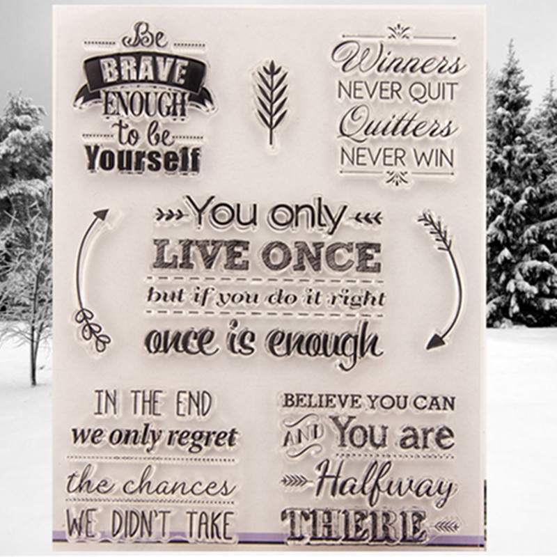 Dolce Vita-timbre Live une fois clair | Sceau de timbre anglais Transparent en Silicone, pour bricolage et Scrapbooking, fournitures d'album photo